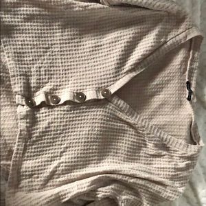 CROP BUTTON DOWN SWEATER